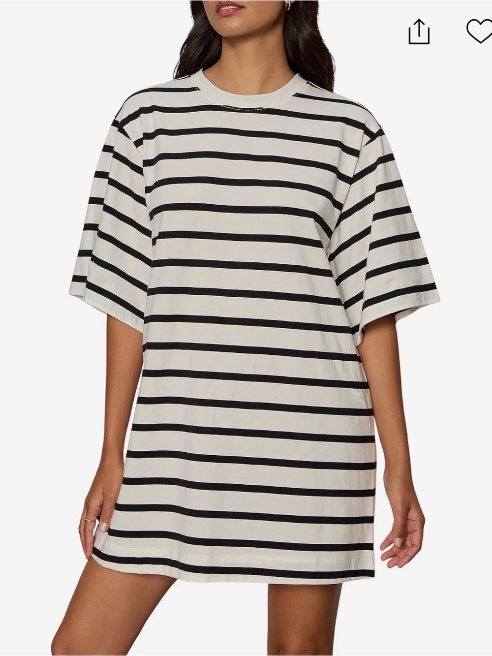 Sanctuary Black & White Striped Short Sleeve Crew